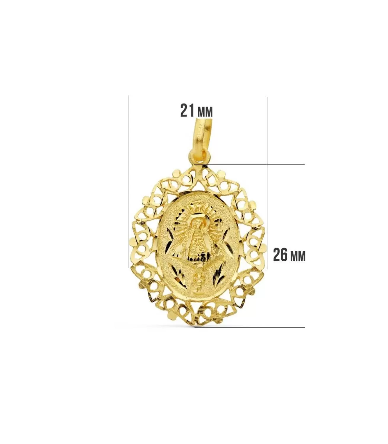 Medalla Virgen Del Pilar 18 Ktes 26Mm<Alda Joyeros Fashion