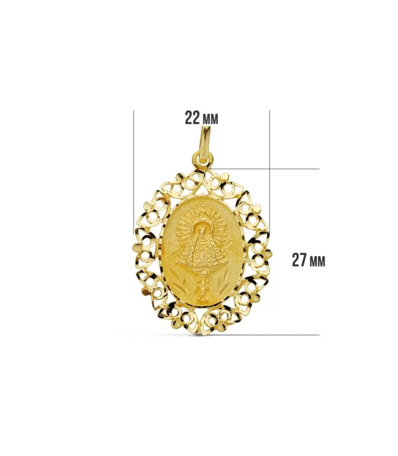 Medalla Virgen Del Pilar 18 Ktes 27Mm<Alda Joyeros New