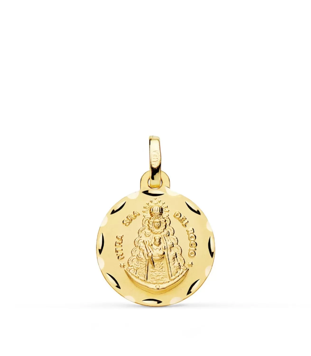 Medalla Virgen Del Rocio Oro 18K Tallada 16 Mm<Alda Joyeros Hot