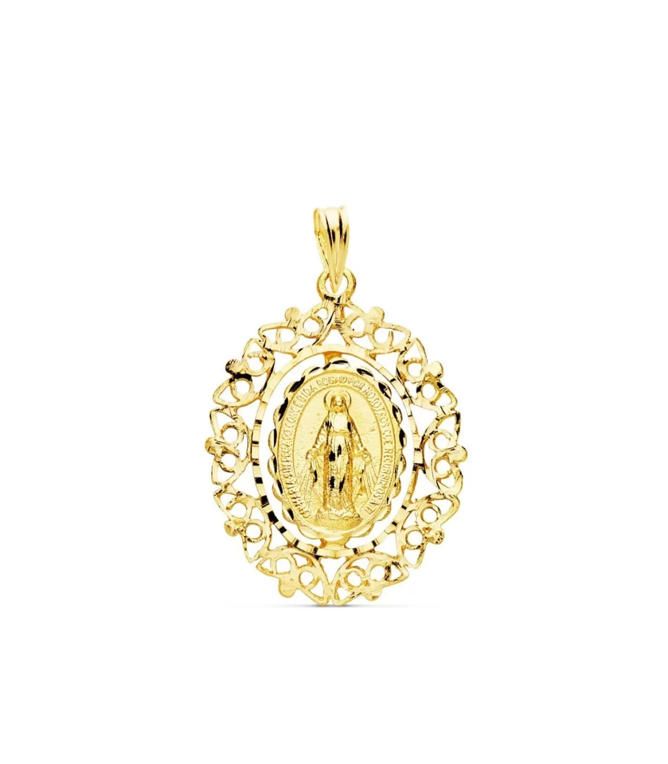 Medalla Virgen Milagrosa Cerco Oro 18K 27 Mm<Alda Joyeros Outlet