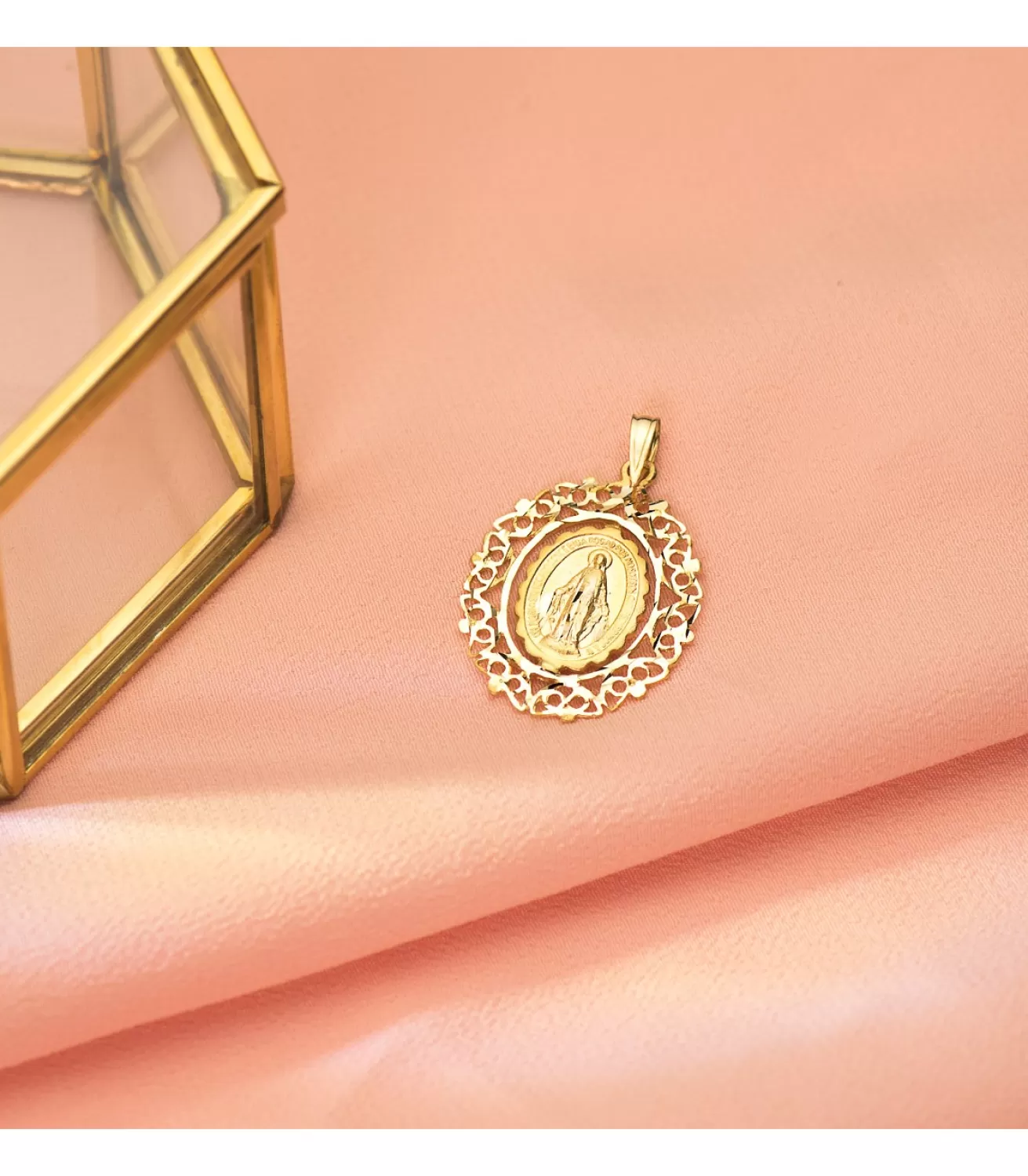 Medalla Virgen Milagrosa Cerco Oro 18K 27 Mm<Alda Joyeros Outlet