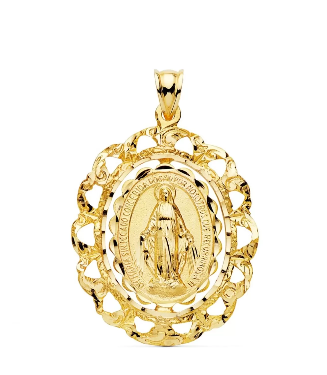 Medalla Virgen Milagrosa Cerco Oro 18K 30 Mm<Alda Joyeros Fashion
