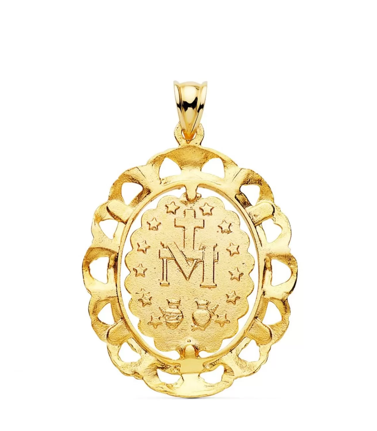 Medalla Virgen Milagrosa Cerco Oro 18K 30 Mm<Alda Joyeros Fashion