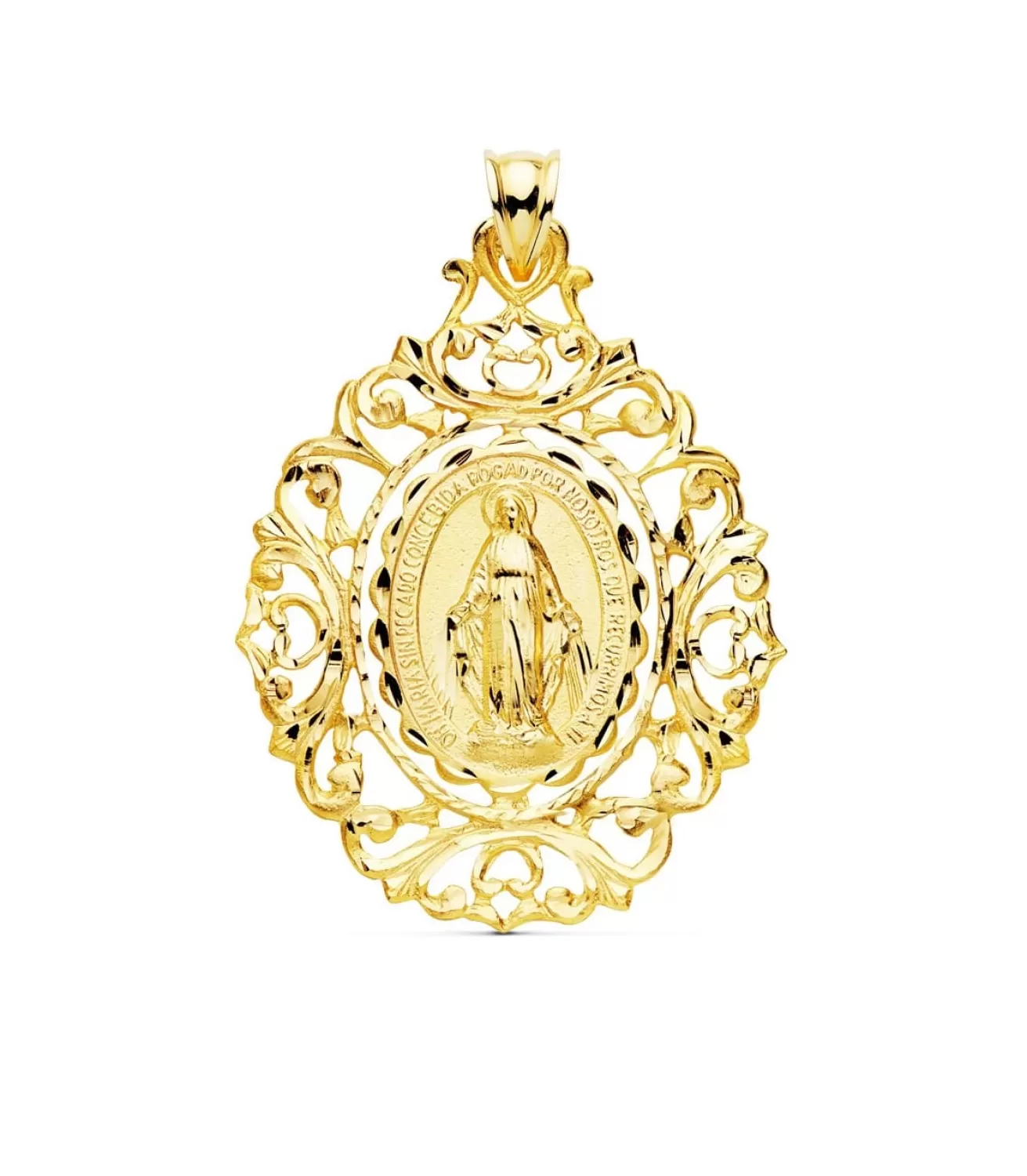 Medalla Virgen Milagrosa Cerco Oro 18K 46 Mm<Alda Joyeros Discount