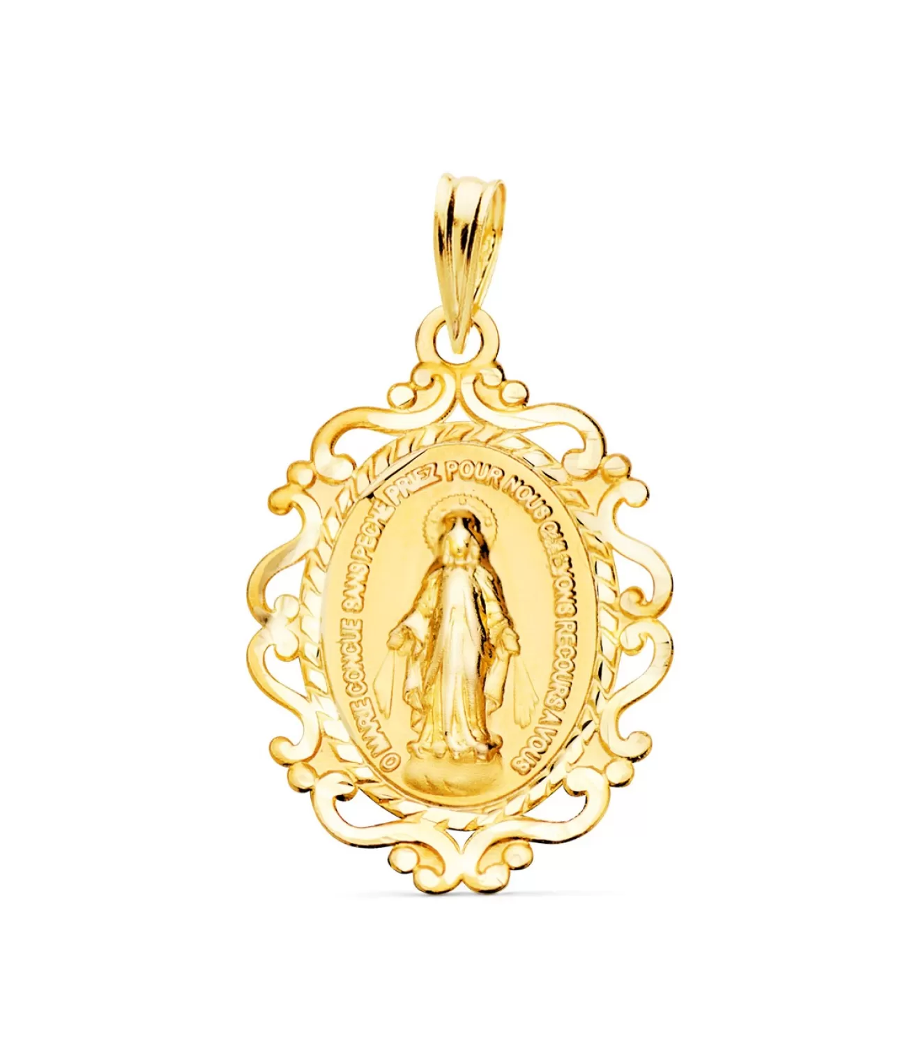 Medalla Virgen Milagrosa Francesa Oro 9K 23 Mm<Alda Joyeros Shop