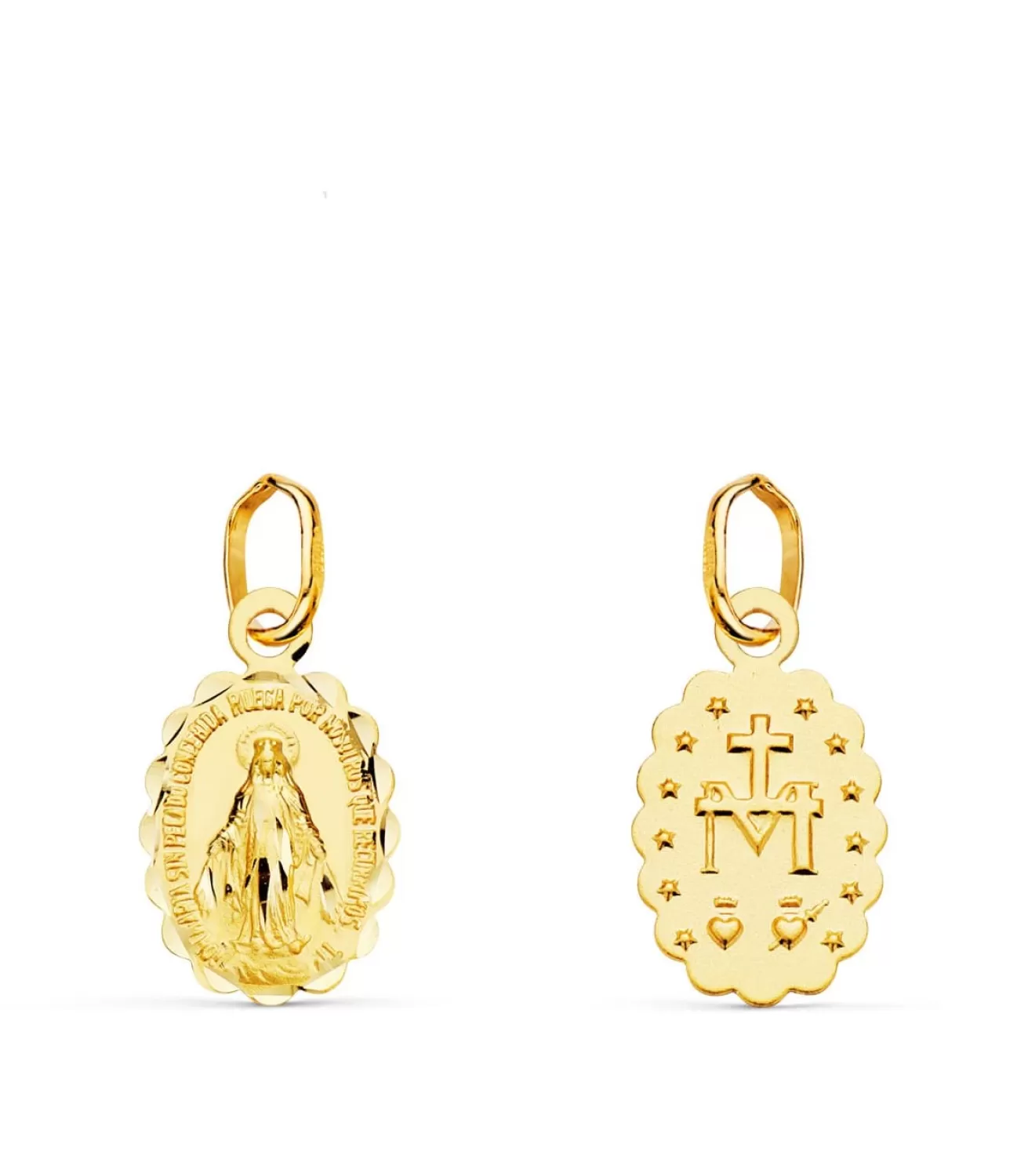Medalla Virgen Milagrosa Oro 18K 12Mm Tallada<Alda Joyeros Outlet
