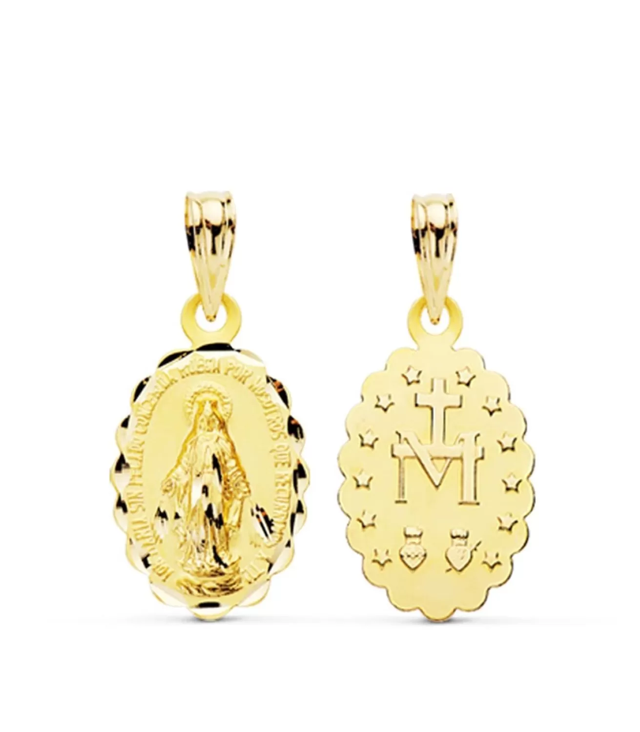 Medalla Virgen Milagrosa Oro 18K 15Mm Tallada<Alda Joyeros Flash Sale