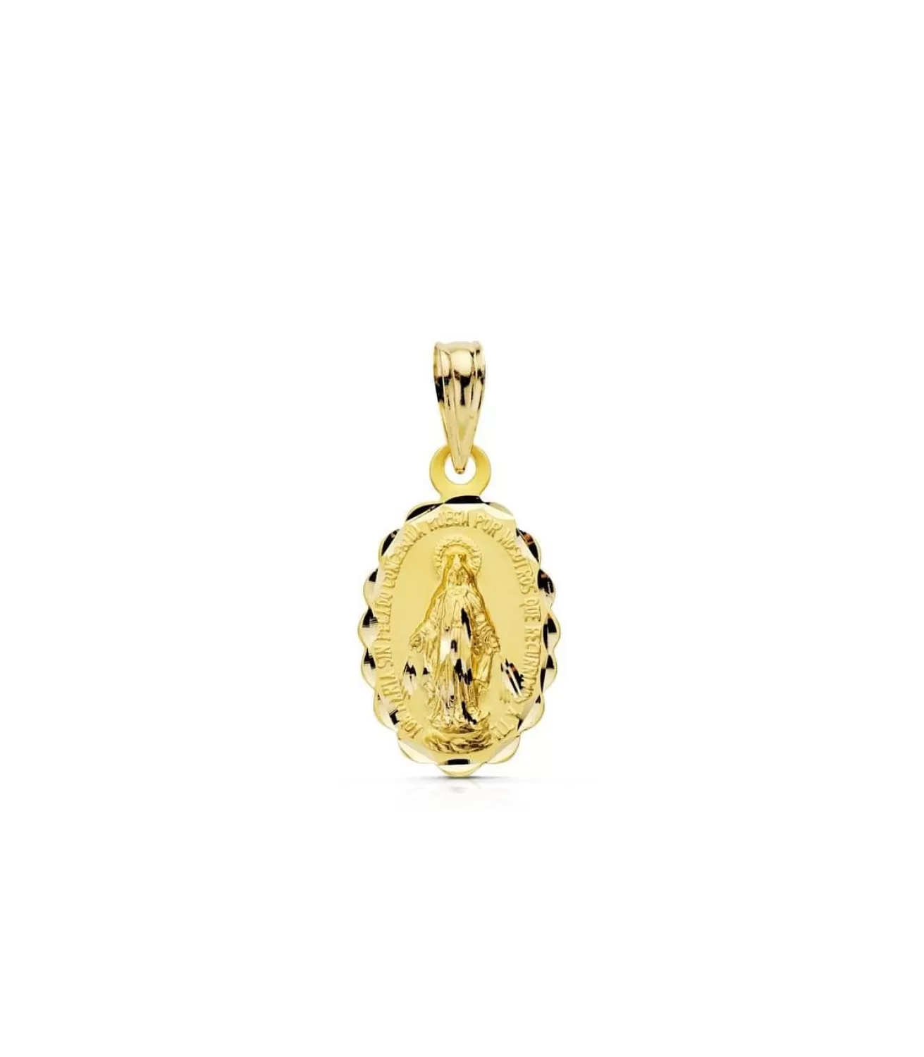 Medalla Virgen Milagrosa Oro 18K 15Mm Tallada<Alda Joyeros Flash Sale