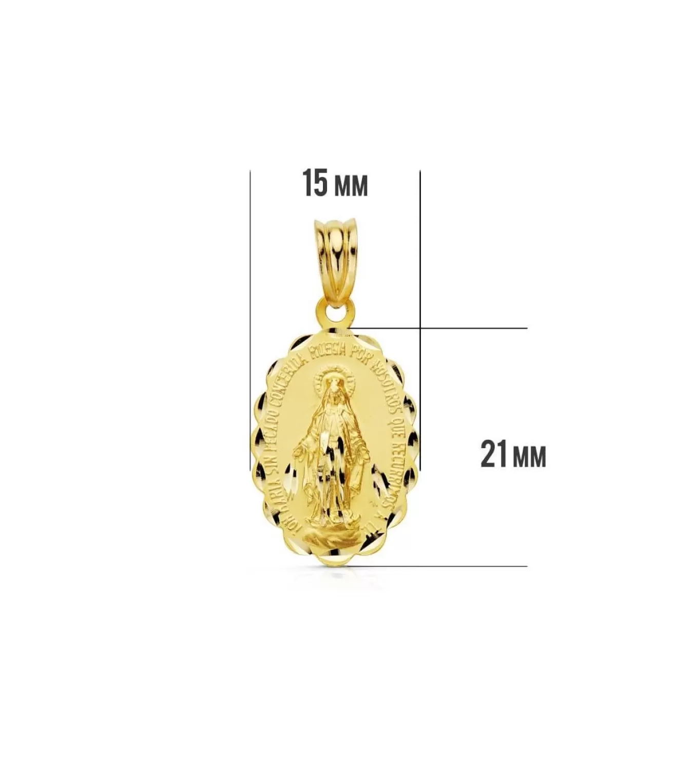 Medalla Virgen Milagrosa Oro 18K 21Mm Tallada<Alda Joyeros Outlet