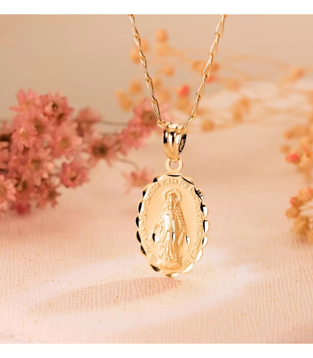 Medalla Virgen Milagrosa Oro 18K 21Mm Tallada<Alda Joyeros Outlet
