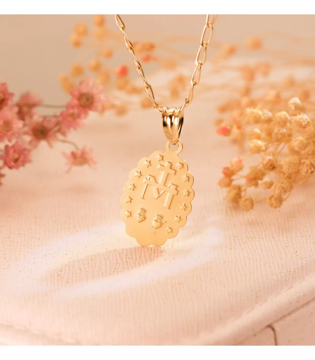 Medalla Virgen Milagrosa Oro 18K 21Mm Tallada<Alda Joyeros Outlet