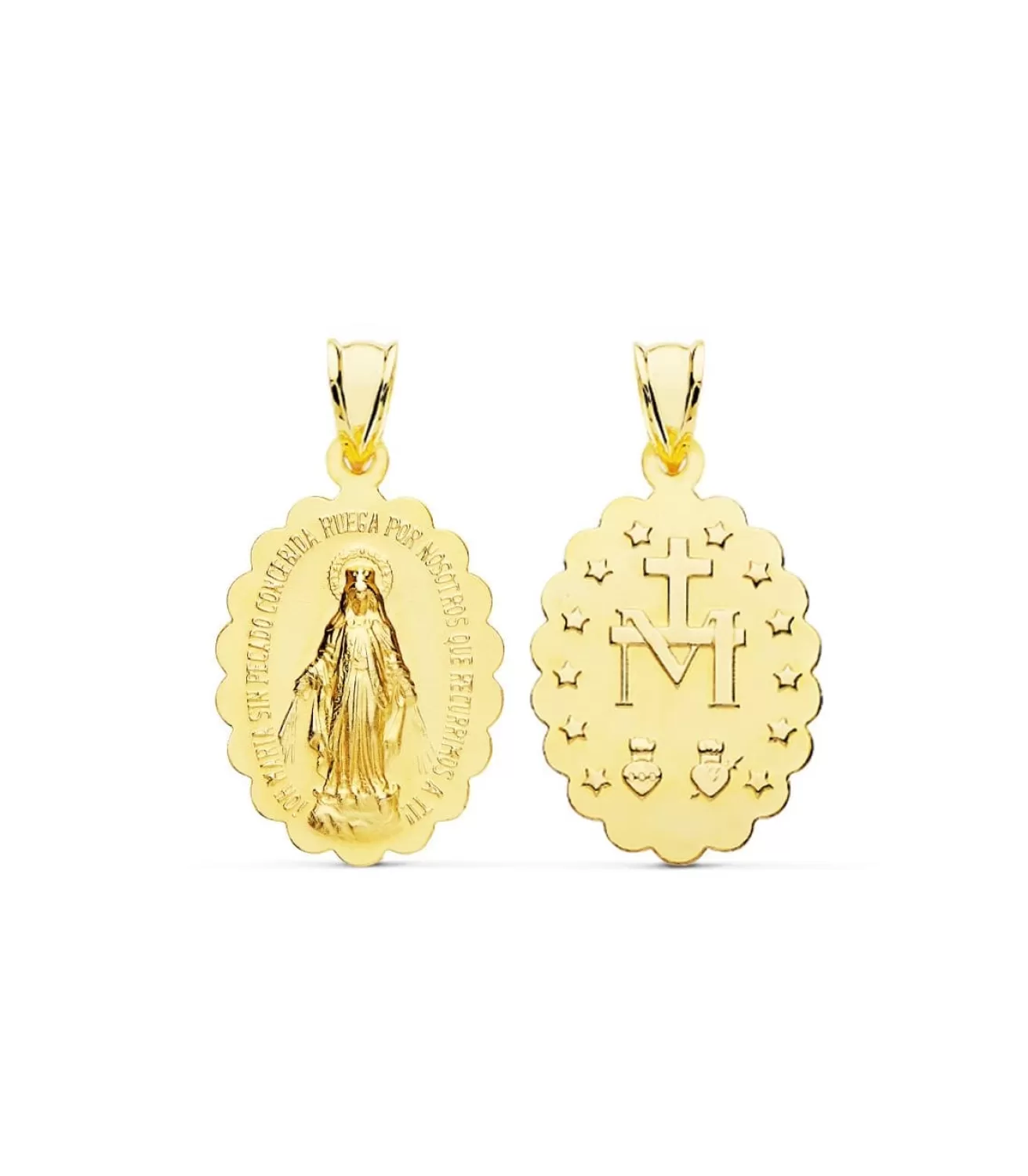 Medalla Virgen Milagrosa Oro Amarillo 18K 25 Mm<Alda Joyeros Discount