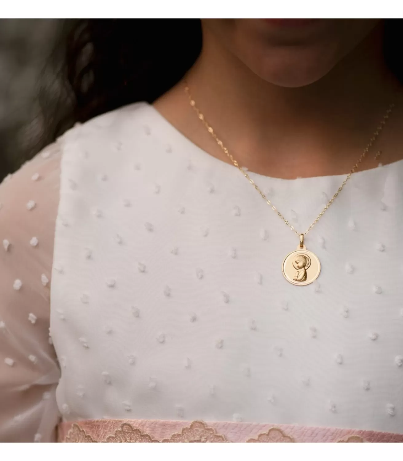 Medalla Virgen Niña Bisel 18 Ktes 18 Mm<Alda Joyeros Cheap