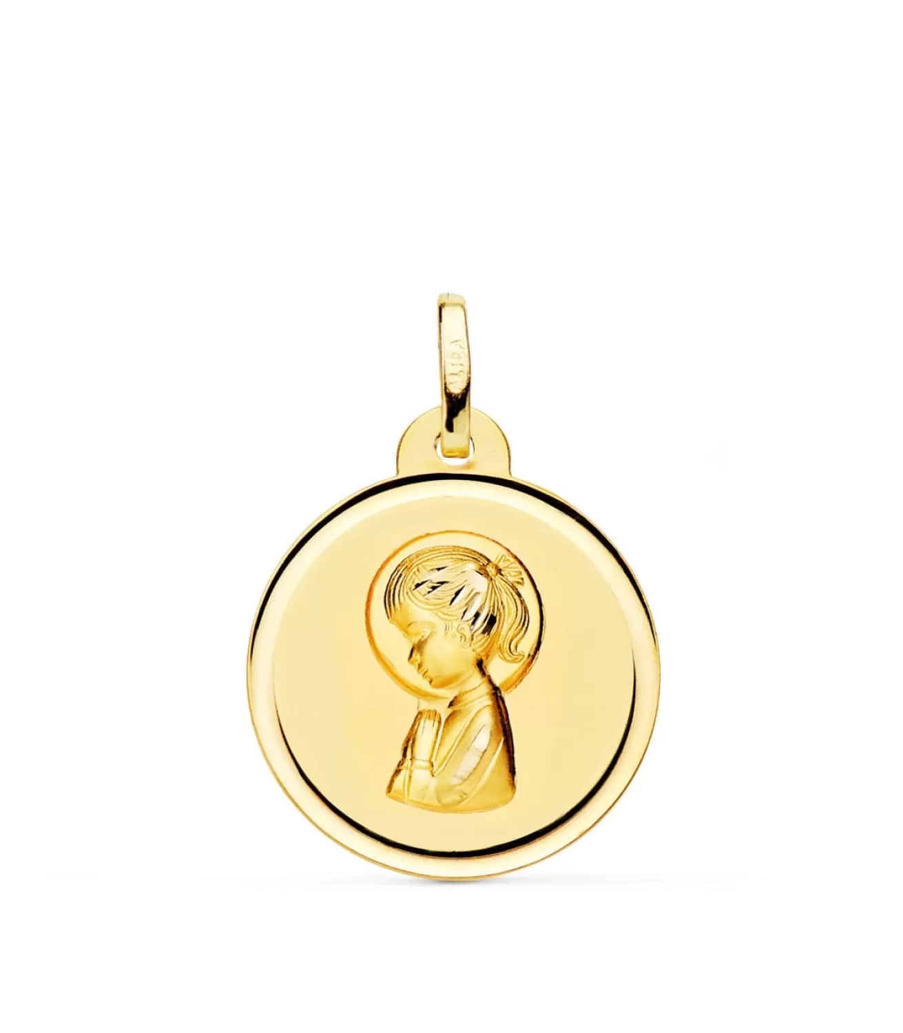 Medalla Virgen Niña Bisel 18 Ktes 20 Mm<Alda Joyeros Sale