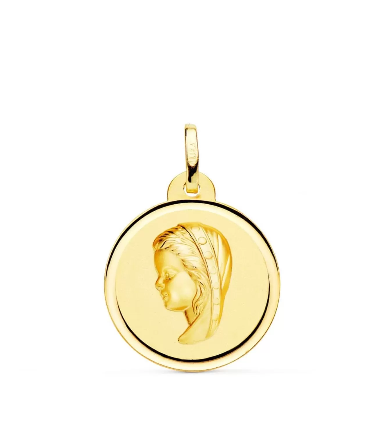 Medalla Virgen Niña Bisel Oro Amarillo 18 K 20 Mm<Alda Joyeros Cheap