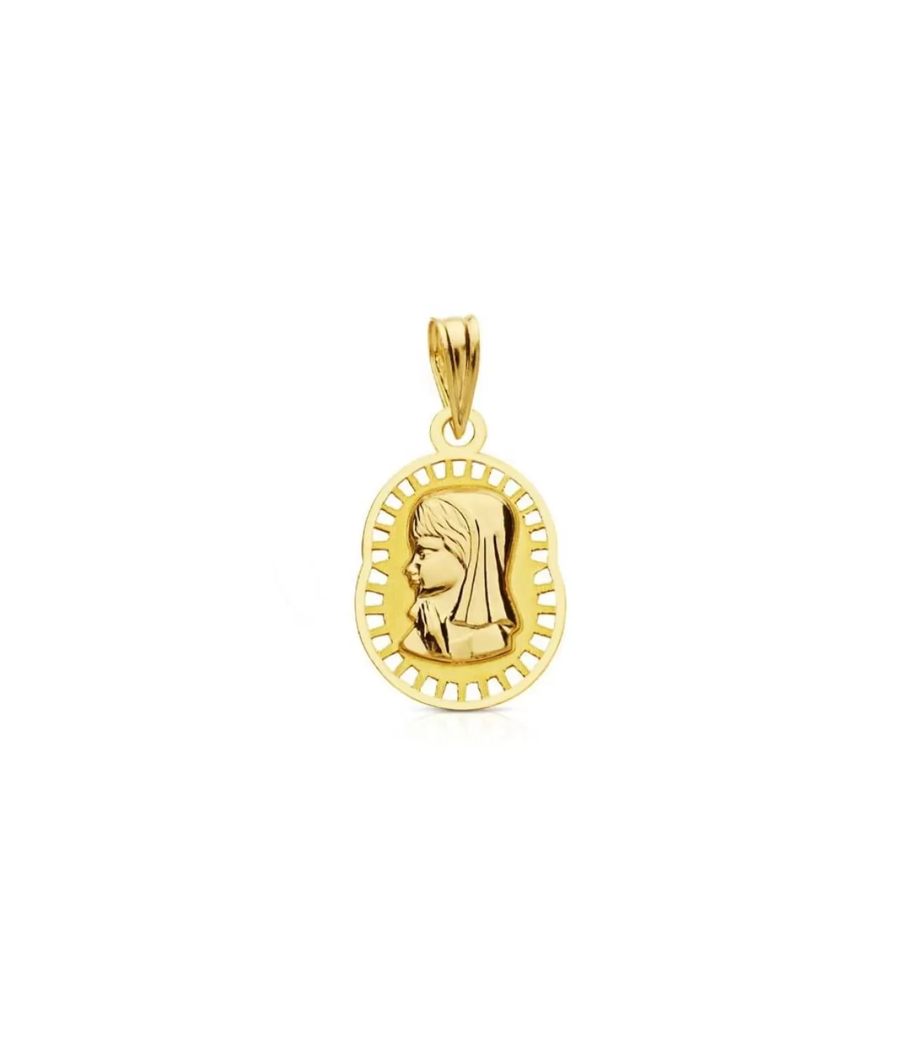 Medalla Virgen Niña Calada 18 Ktes<Alda Joyeros Shop