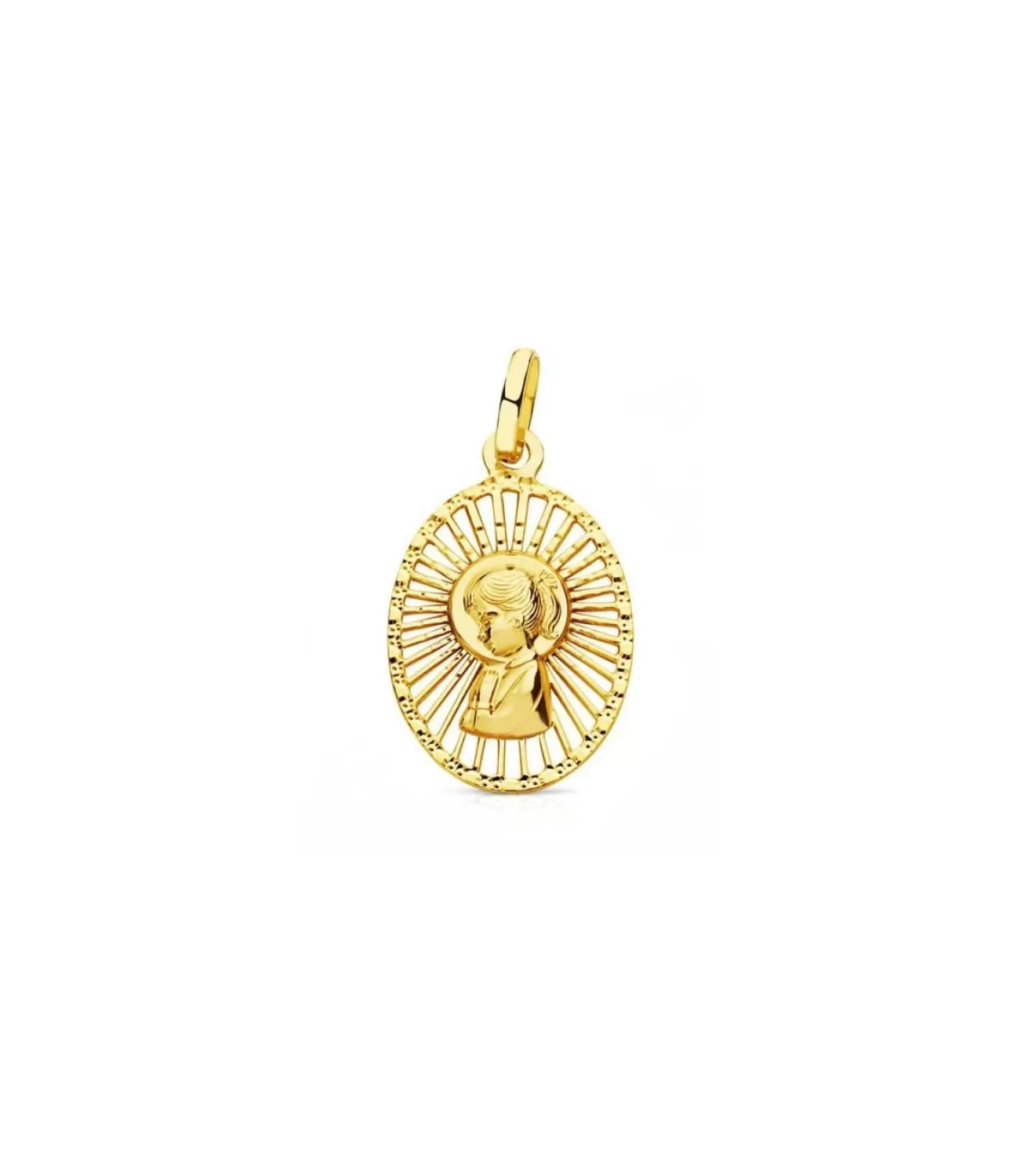 Medalla Virgen Niña Calada 18 Ktes<Alda Joyeros Store