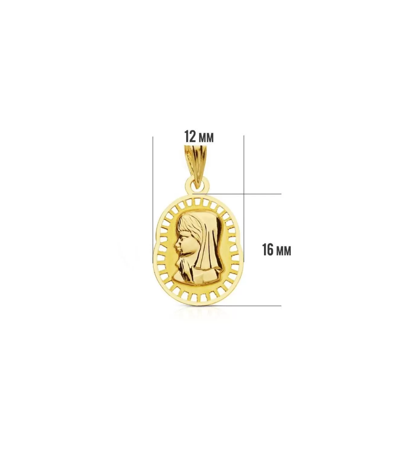 Medalla Virgen Niña Calada 18 Ktes<Alda Joyeros Shop