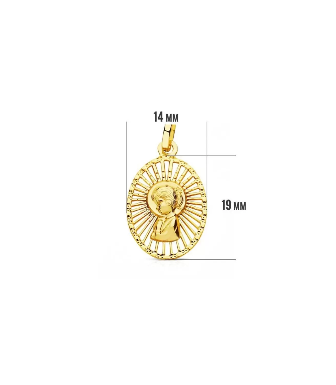 Medalla Virgen Niña Calada 18 Ktes<Alda Joyeros Store