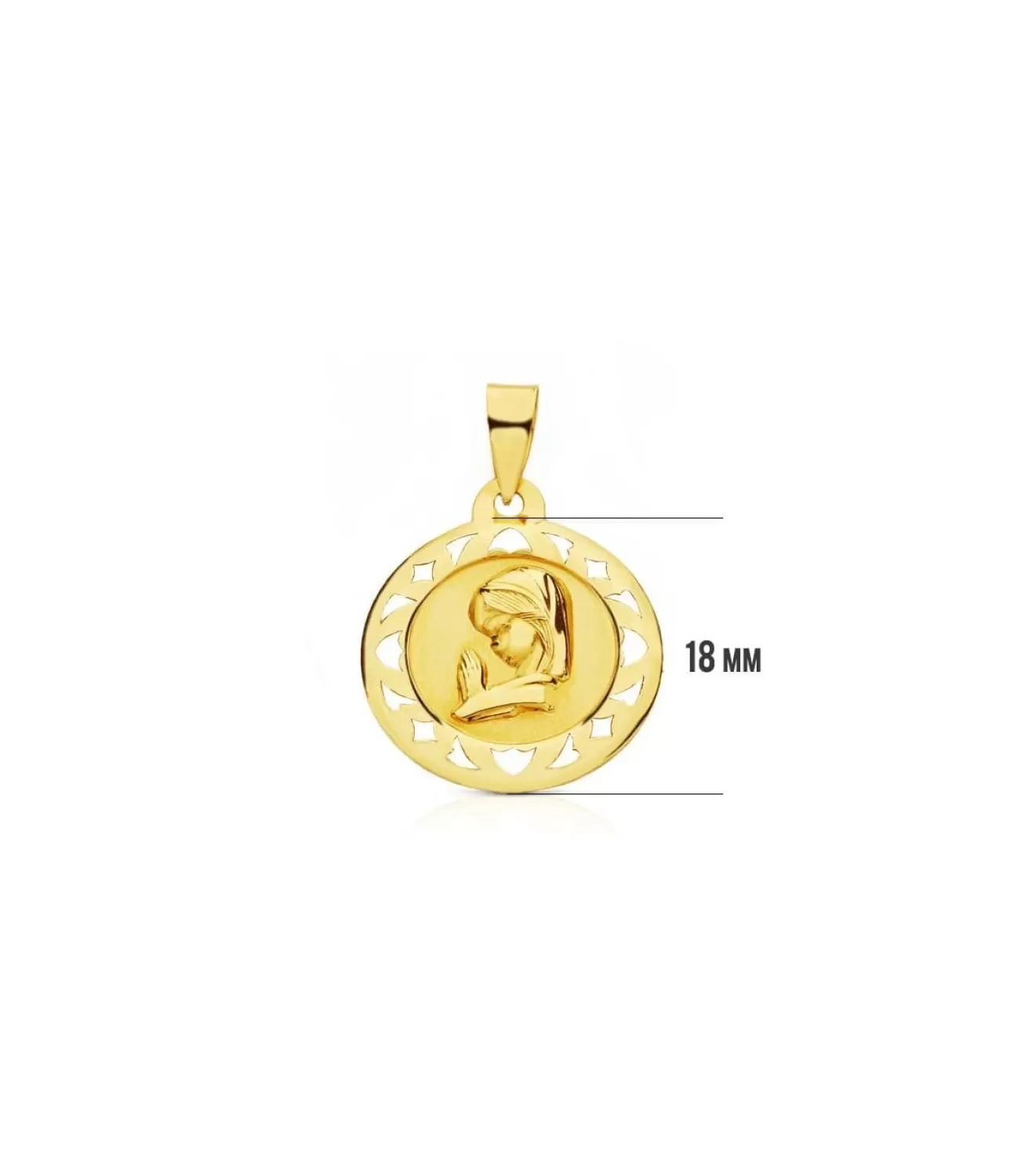 Medalla Virgen Niña Calada 18 Ktes<Alda Joyeros Store