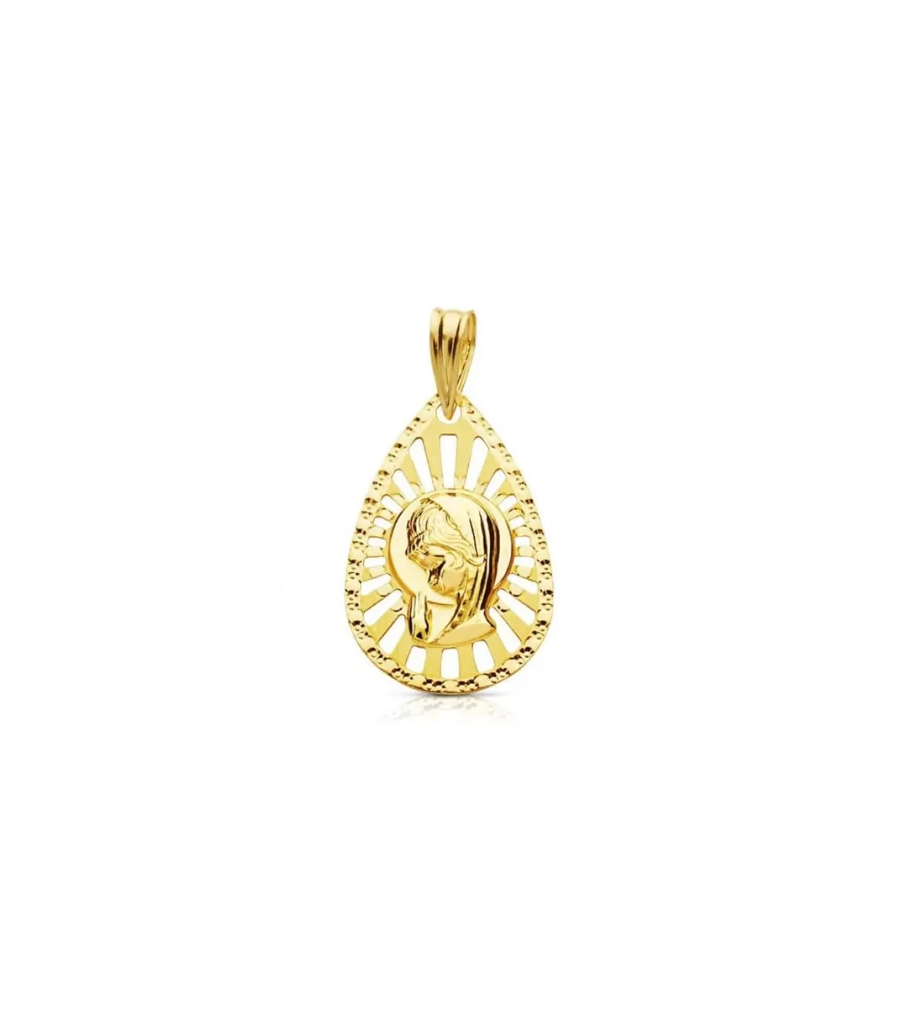 Medalla Virgen Niña Calada 18 Ktes 22 M<Alda Joyeros Online