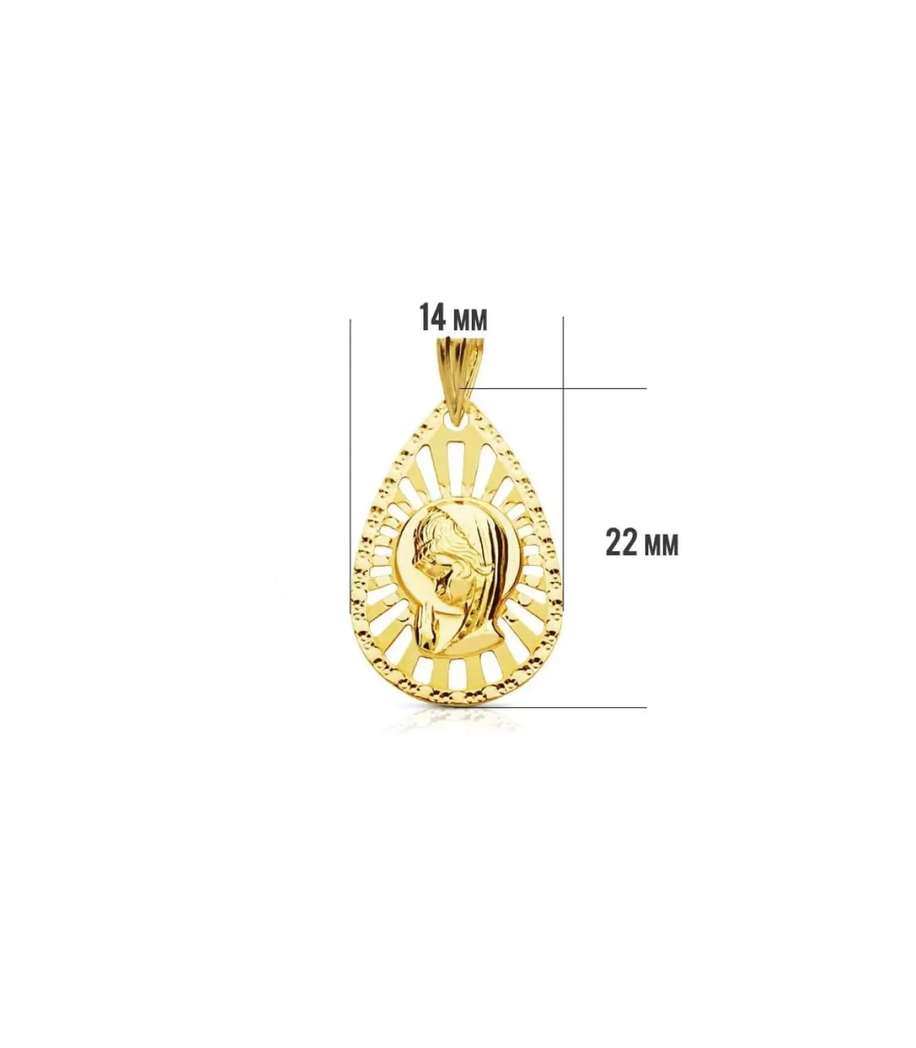 Medalla Virgen Niña Calada 18 Ktes 22 M<Alda Joyeros Online