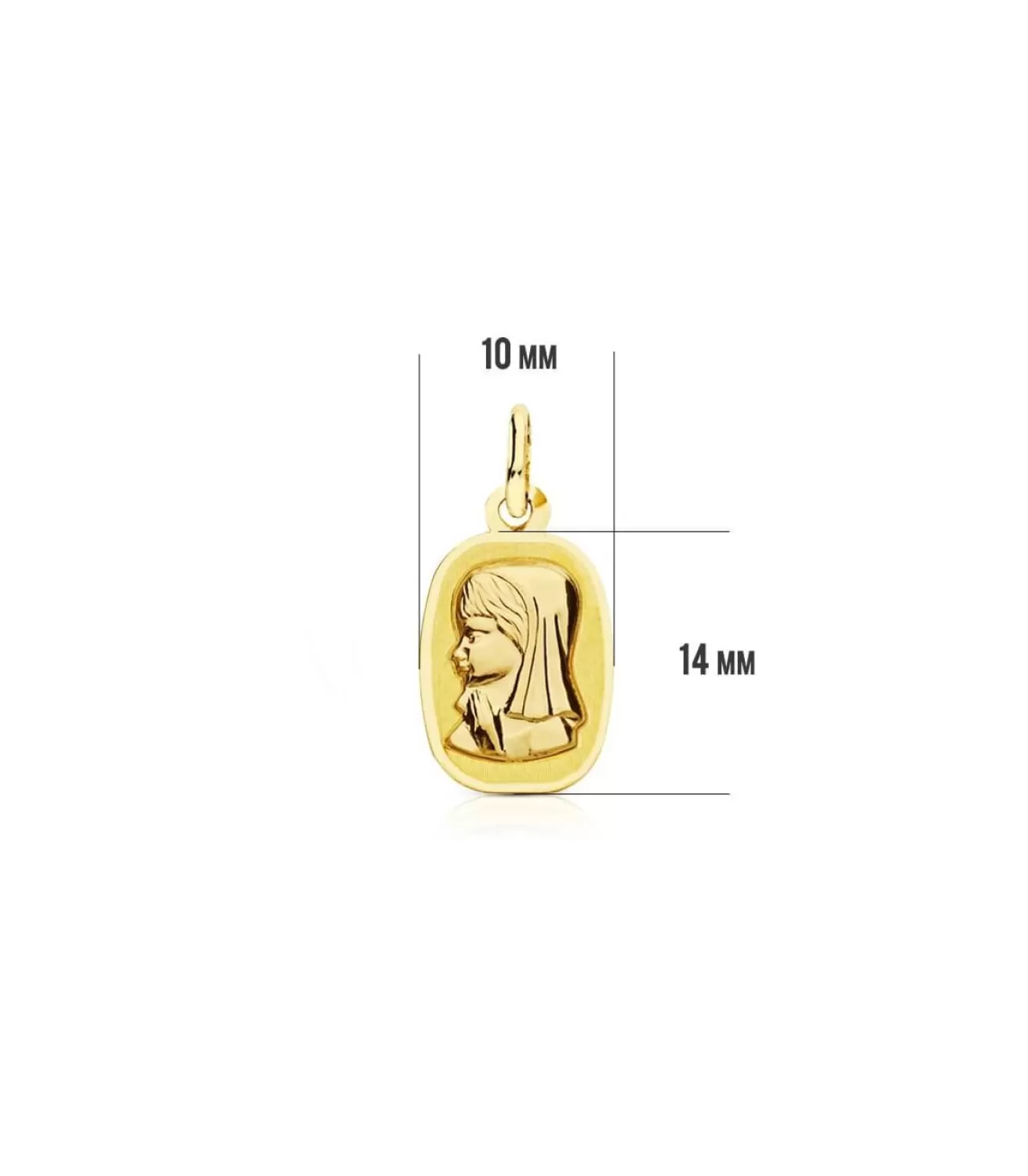 Medalla Virgen Niña Cuadrada 18 Ktes<Alda Joyeros Cheap