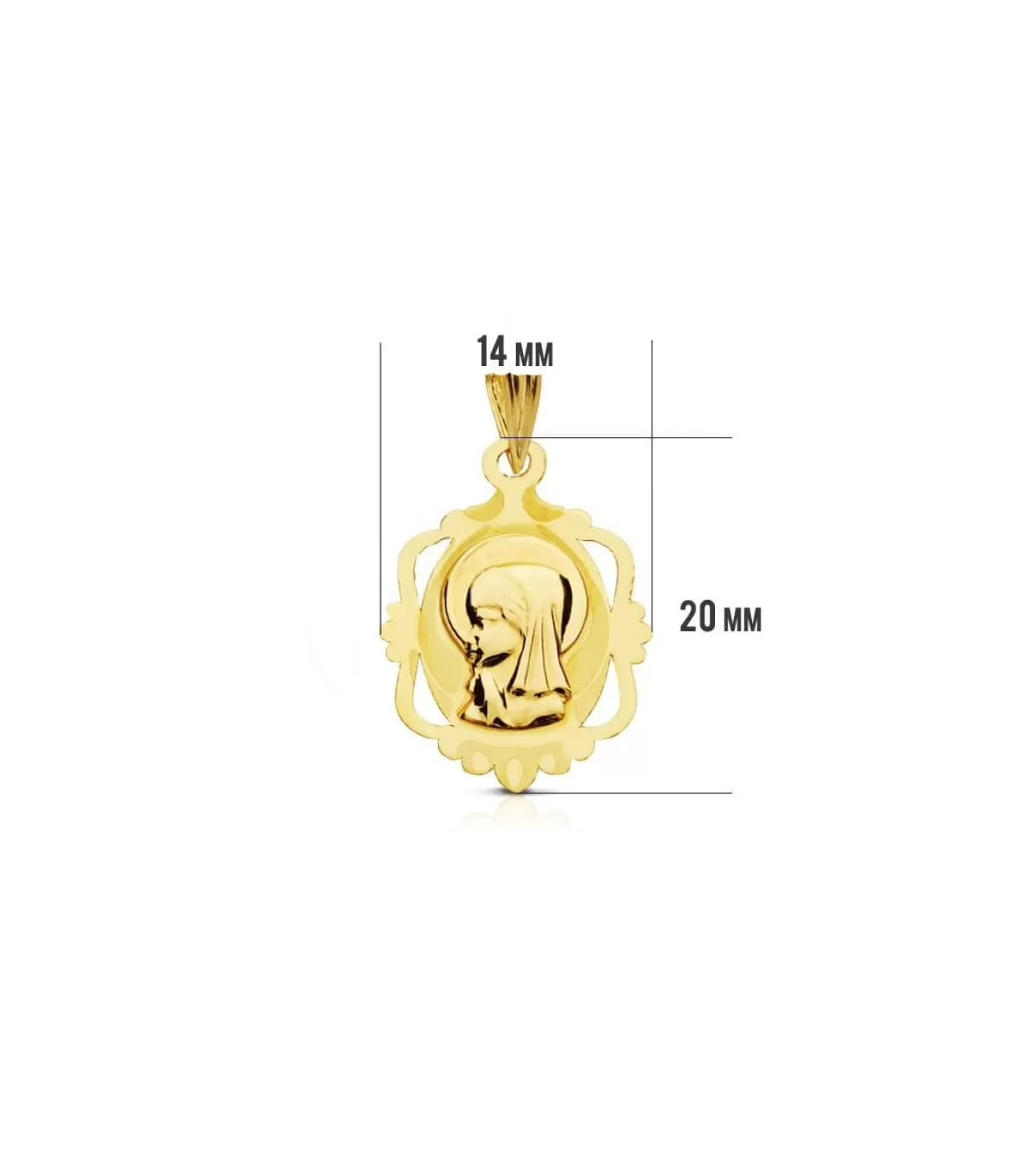 Medalla Virgen Niña Cuadrada 18 Ktes<Alda Joyeros Cheap