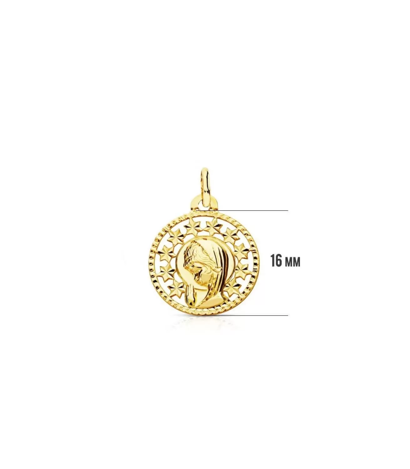 Medalla Virgen Niña Estrellas 18 Ktes<Alda Joyeros Online