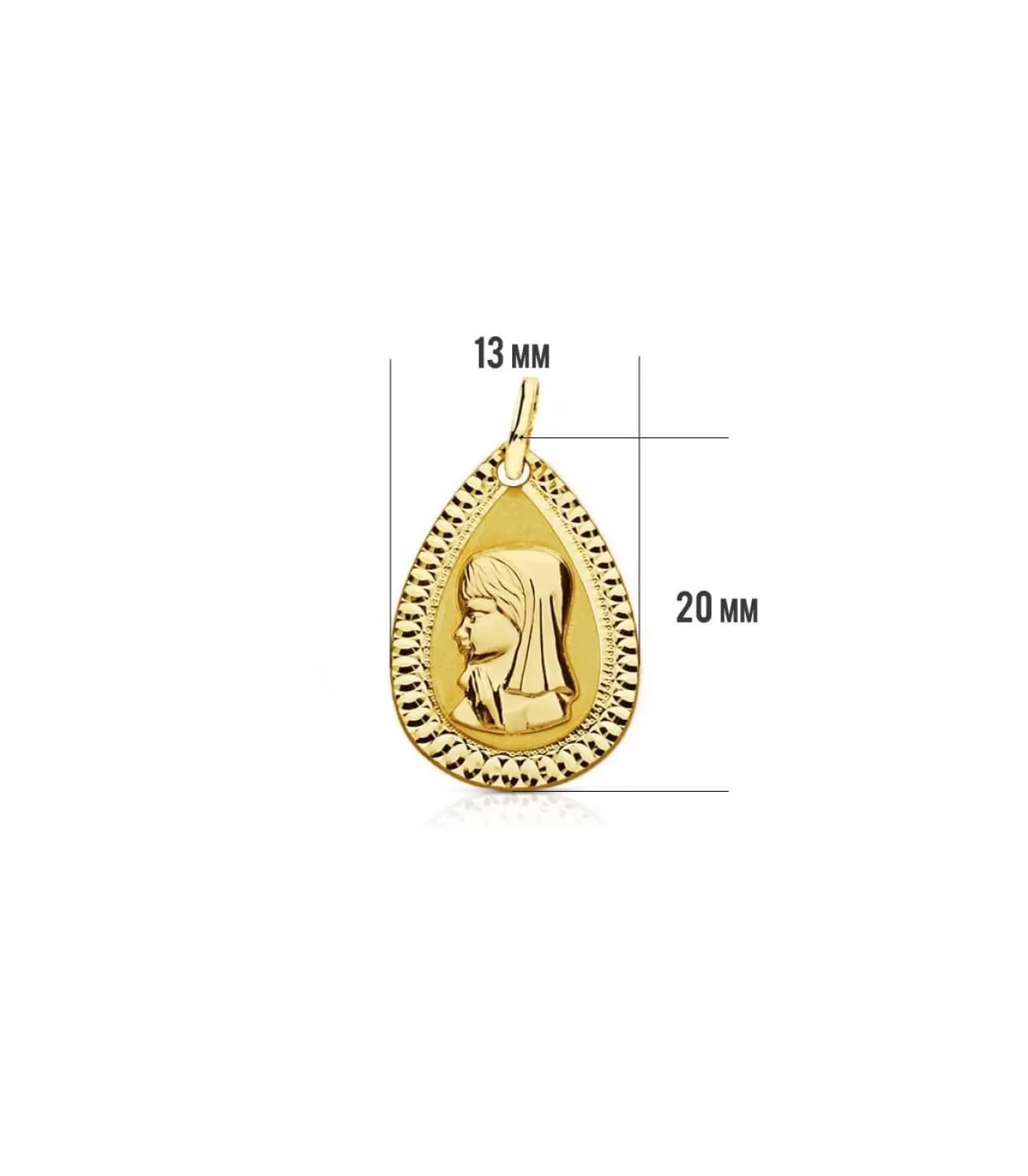 Medalla Virgen Niña Gota 18 Ktes<Alda Joyeros Shop