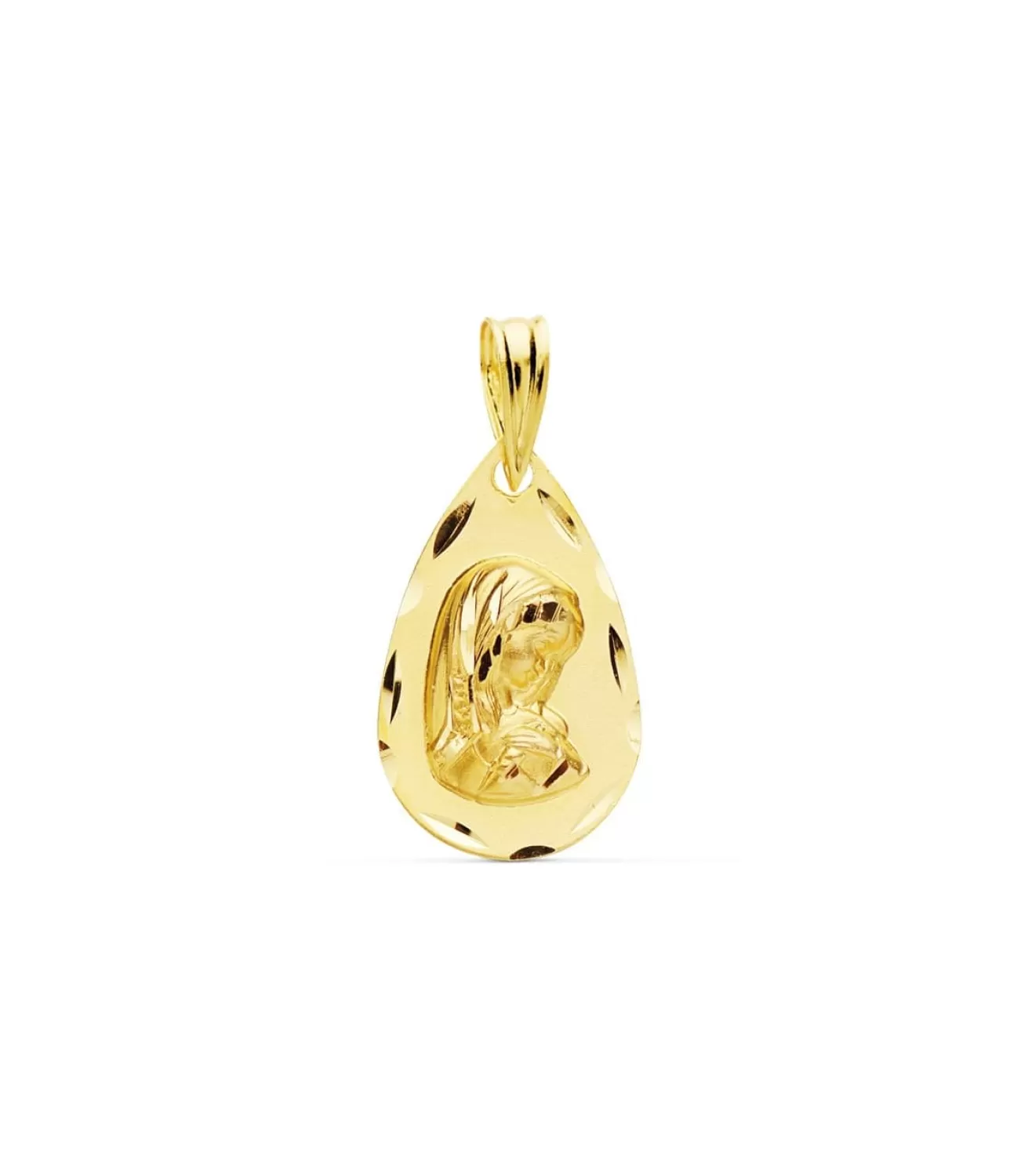 Medalla Virgen Niña Lagrima Oro Amarillo 18 K 19 Mm<Alda Joyeros Sale