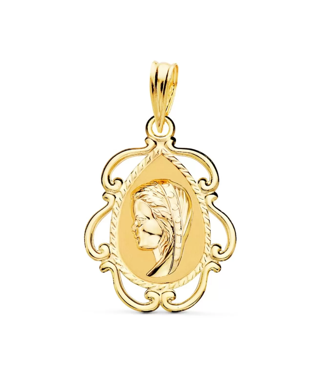 Medalla Virgen Niña Marco Oro 18K 22Mm<Alda Joyeros Best Sale