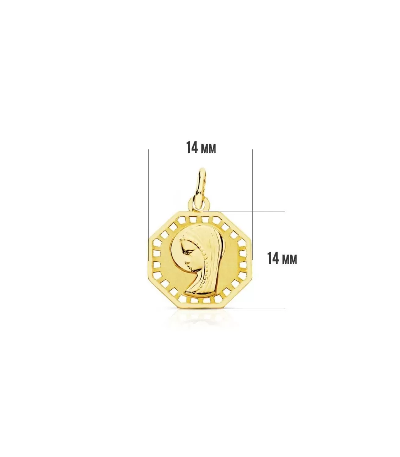 Medalla Virgen Niña Octogonal 18 Ktes<Alda Joyeros Cheap