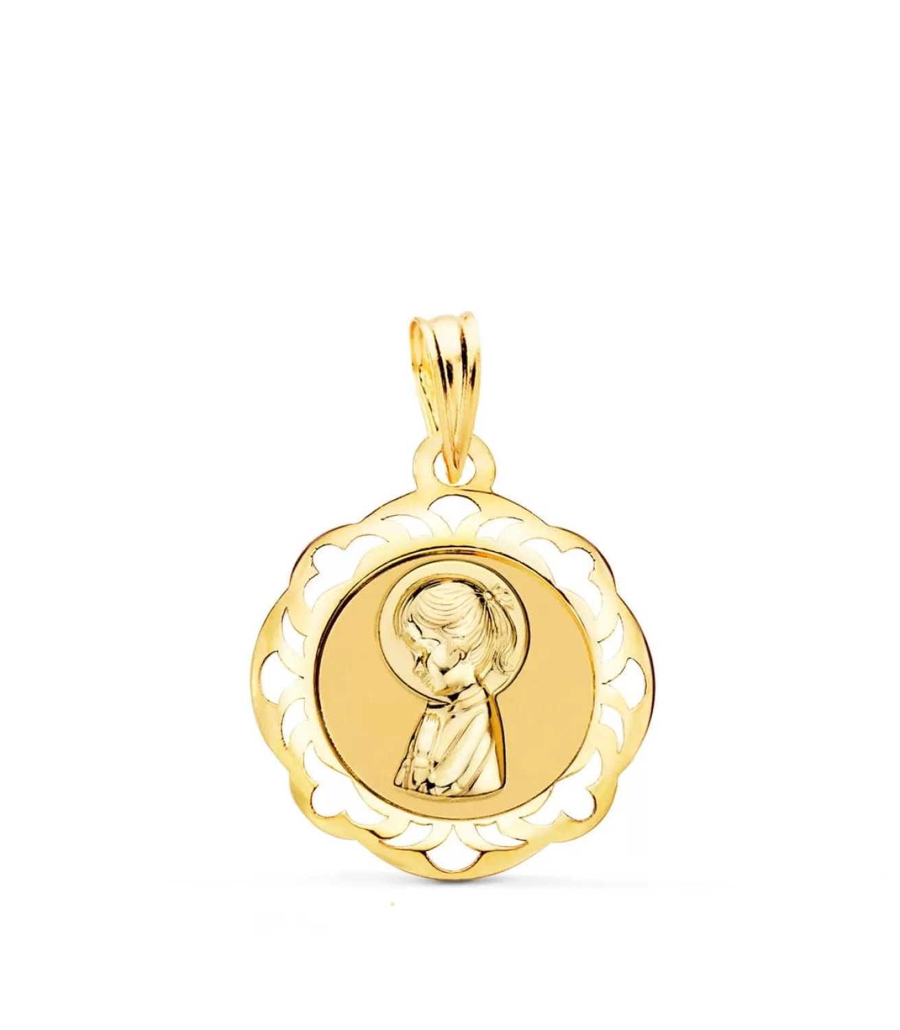 Medalla Virgen Niña Orla 18 Ktes 18 Mm<Alda Joyeros New