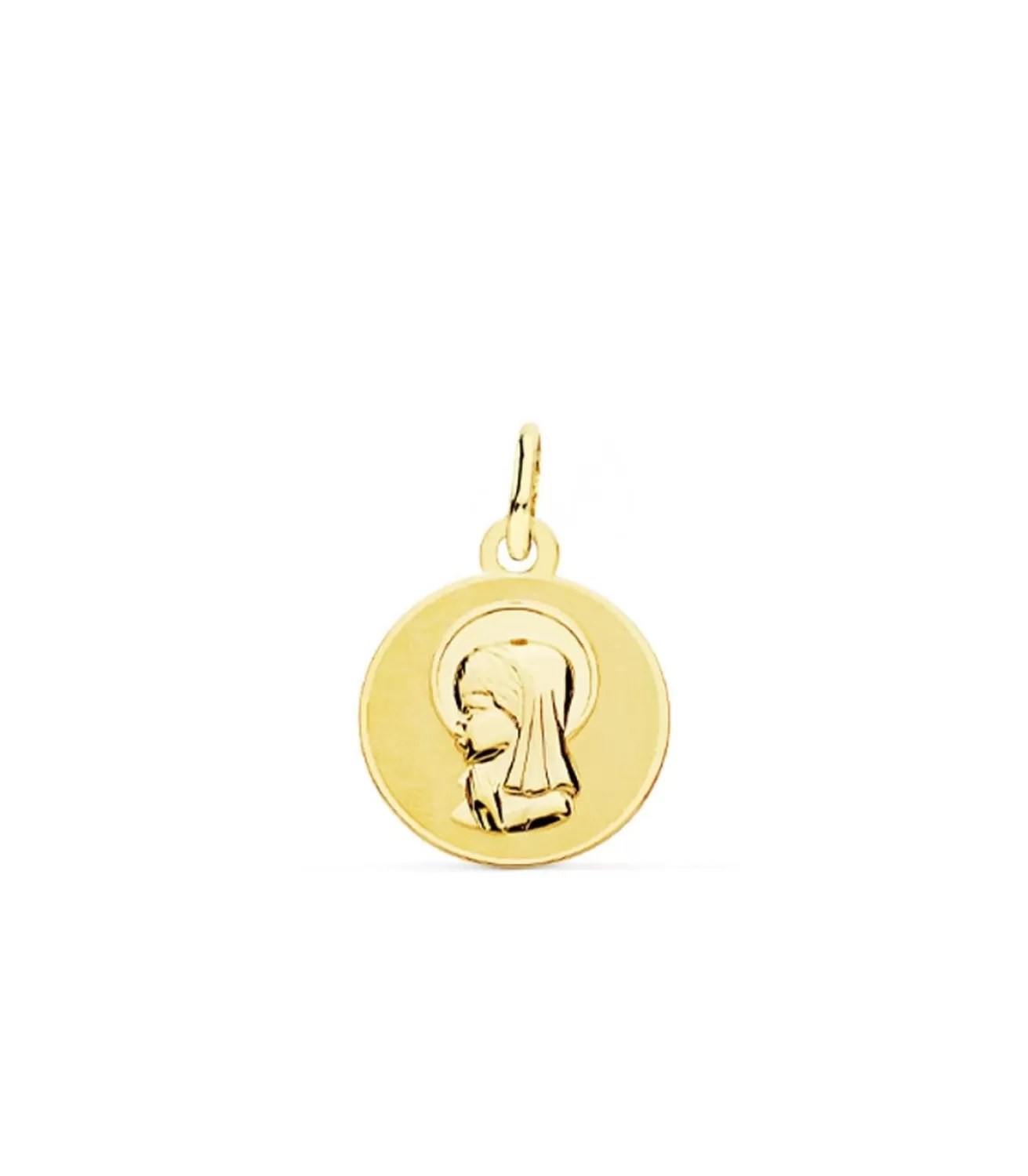 Medalla Virgen Niña Oro 18K 14Mm Brillo<Alda Joyeros Discount