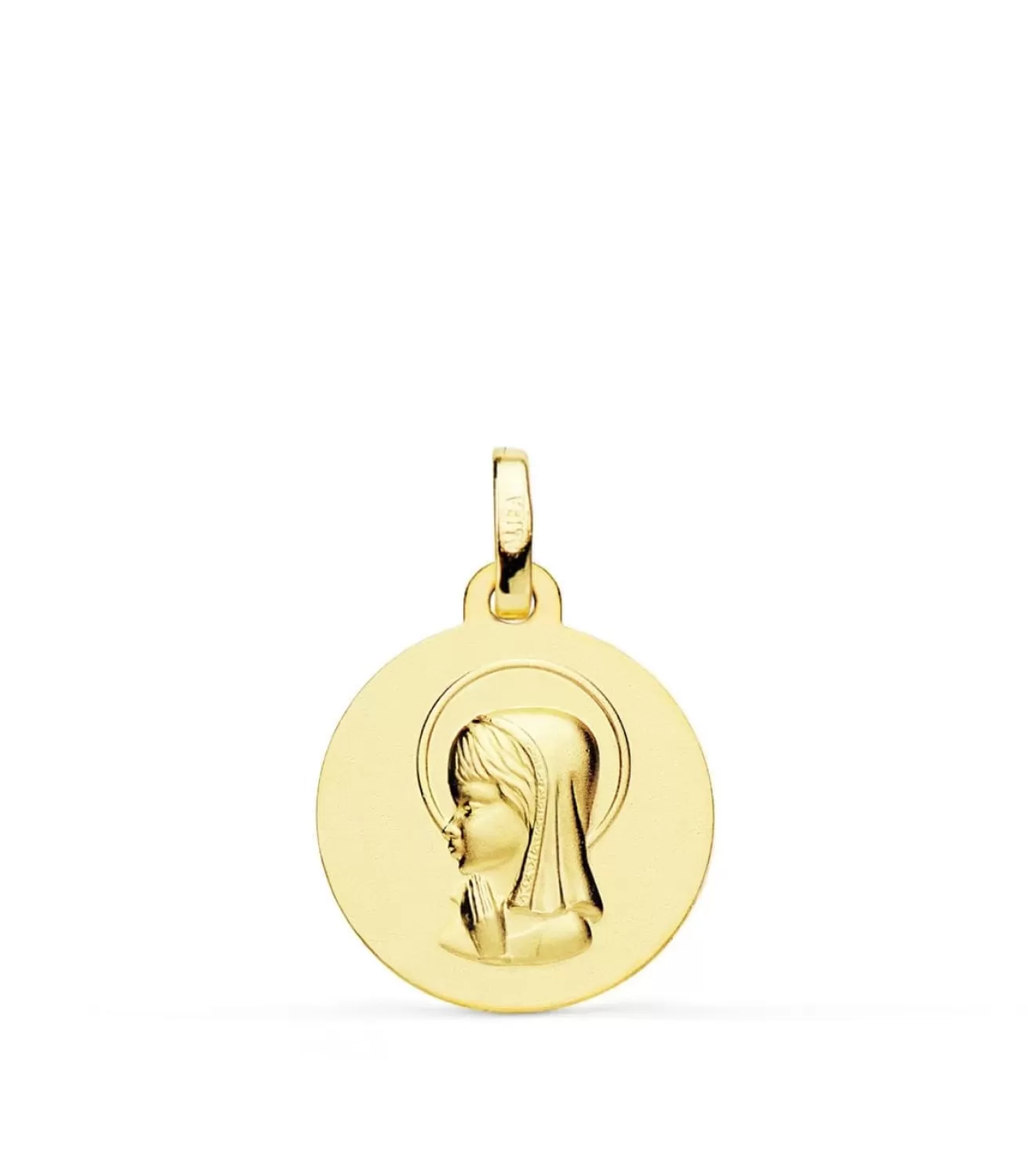 Medalla Virgen Niña Oro 18K 16Mm Mate<Alda Joyeros Cheap
