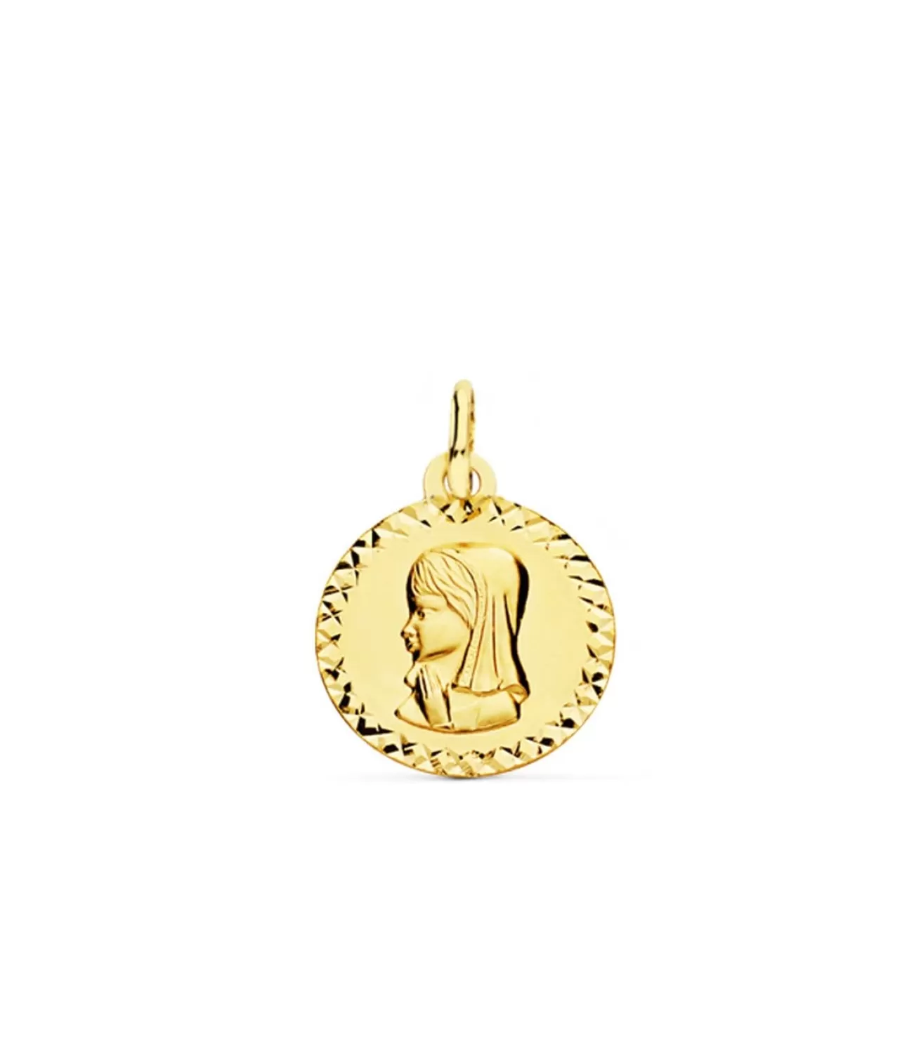 Medalla Virgen Niña Oro 18K 16Mm Talla Oracion<Alda Joyeros Flash Sale