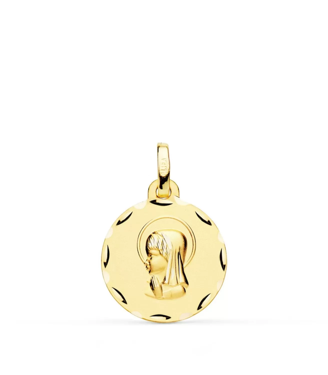 Medalla Virgen Niña Oro 18K 16Mm Tallada<Alda Joyeros Clearance