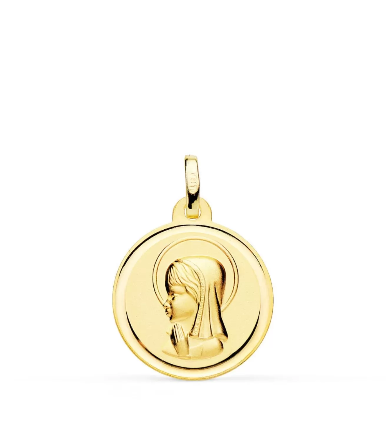 Medalla Virgen Niña Oro 18K 18Mm Bisel<Alda Joyeros Outlet