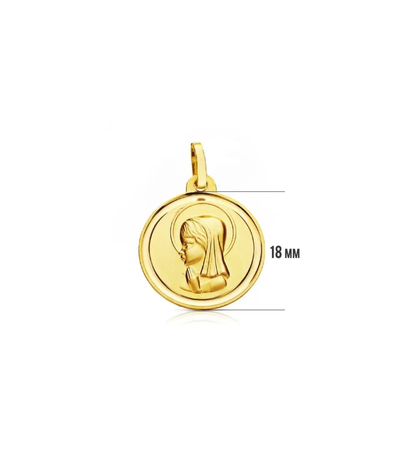 Medalla Virgen Niña Oro 18K 18Mm Bisel<Alda Joyeros Outlet