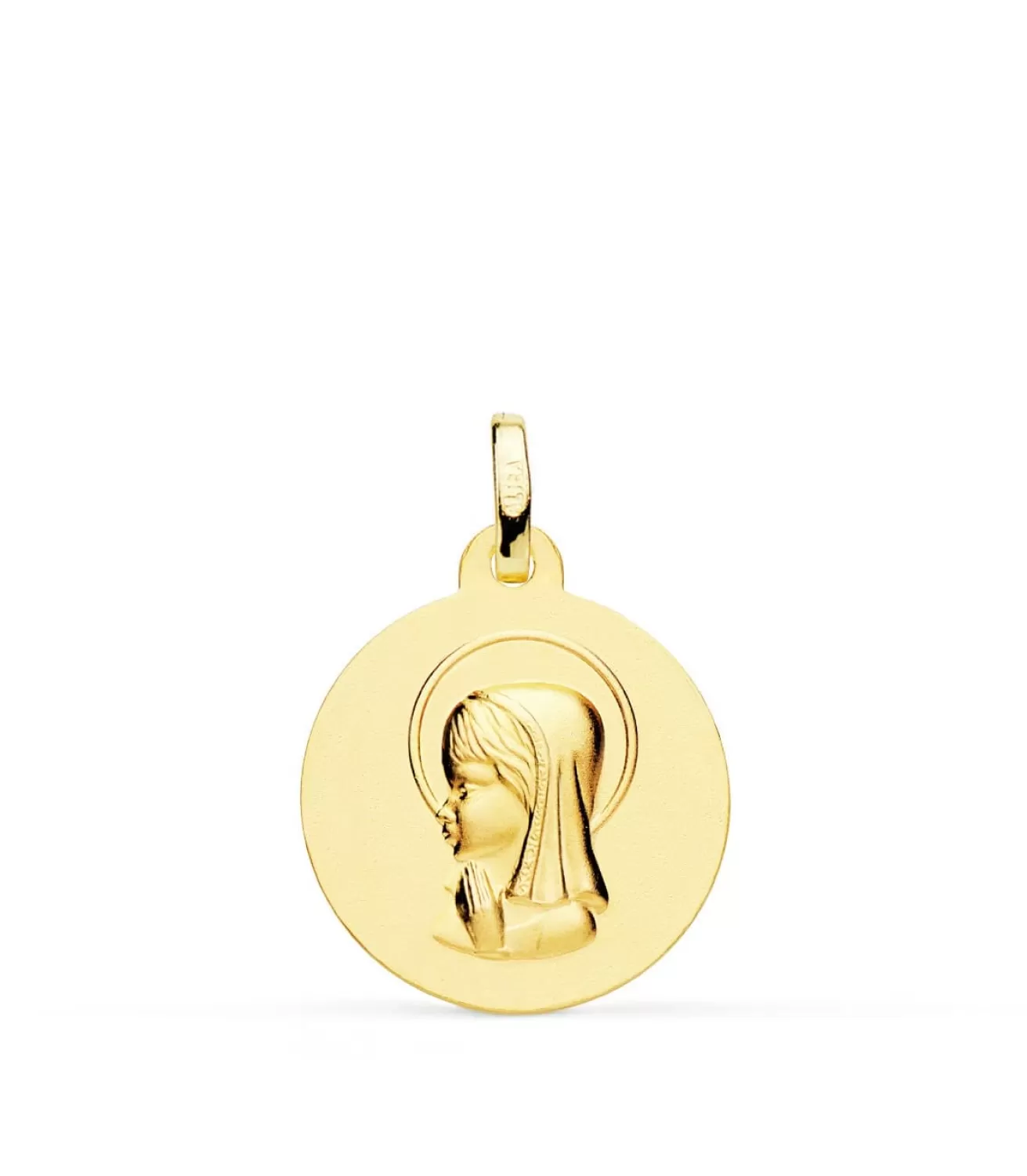 Medalla Virgen Niña Oro 18K 18Mm Mate<Alda Joyeros Store
