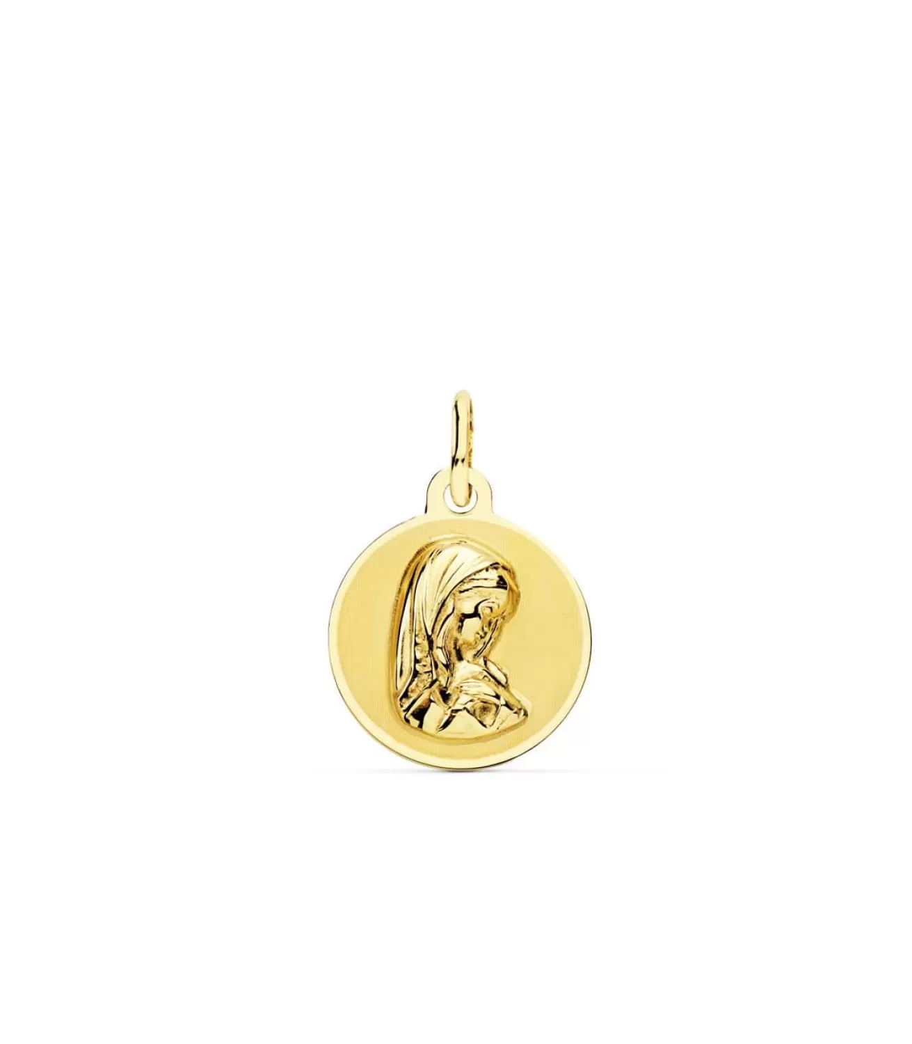Medalla Virgen Niña Oro Amarillo 18 Ktes 14 Mm<Alda Joyeros New
