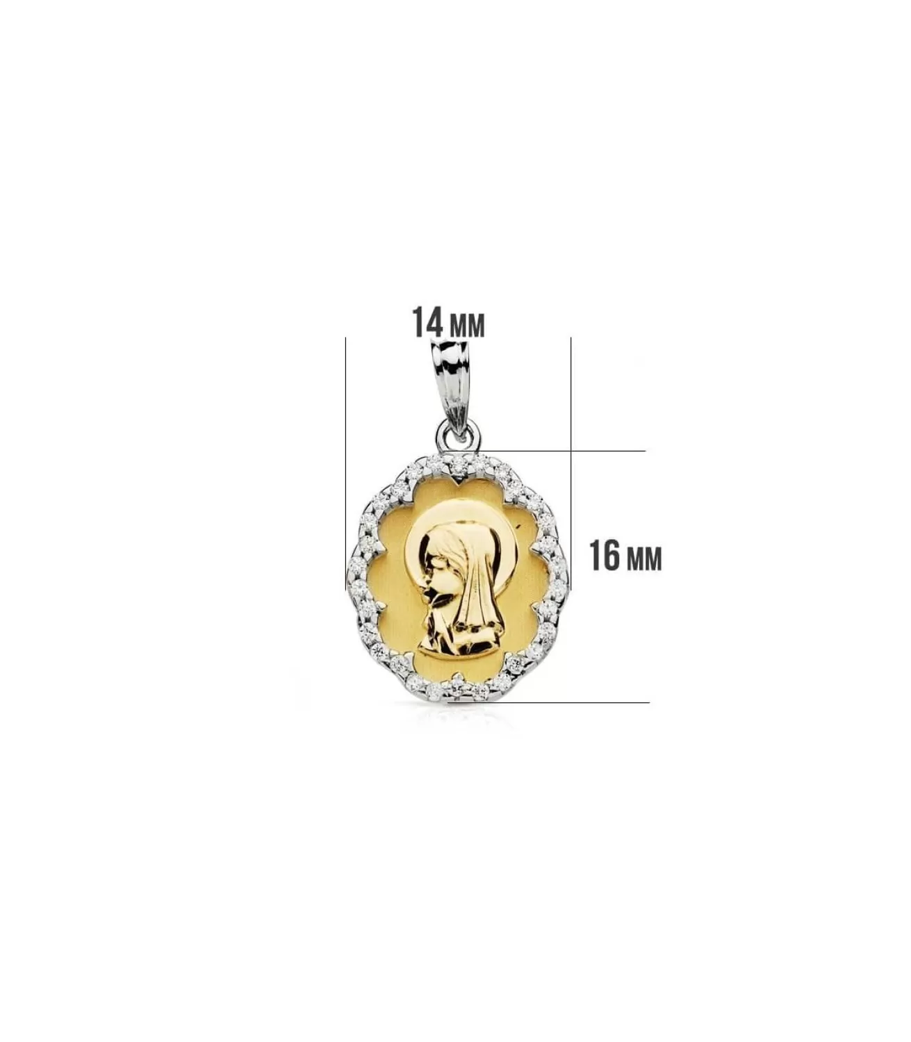 Medalla Virgen Niña Oro Bicolor 18 Ktes<Alda Joyeros Cheap