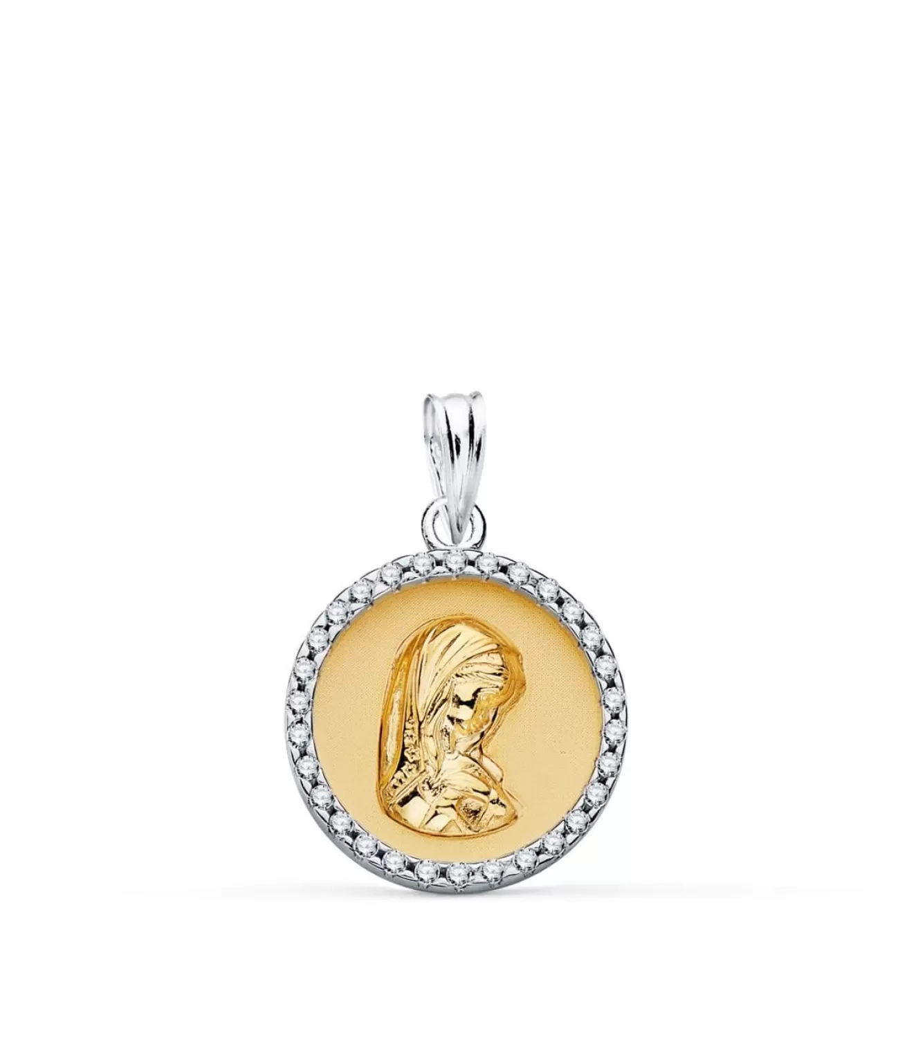 Medalla Virgen Niña Oro Bicolor 18K<Alda Joyeros Store