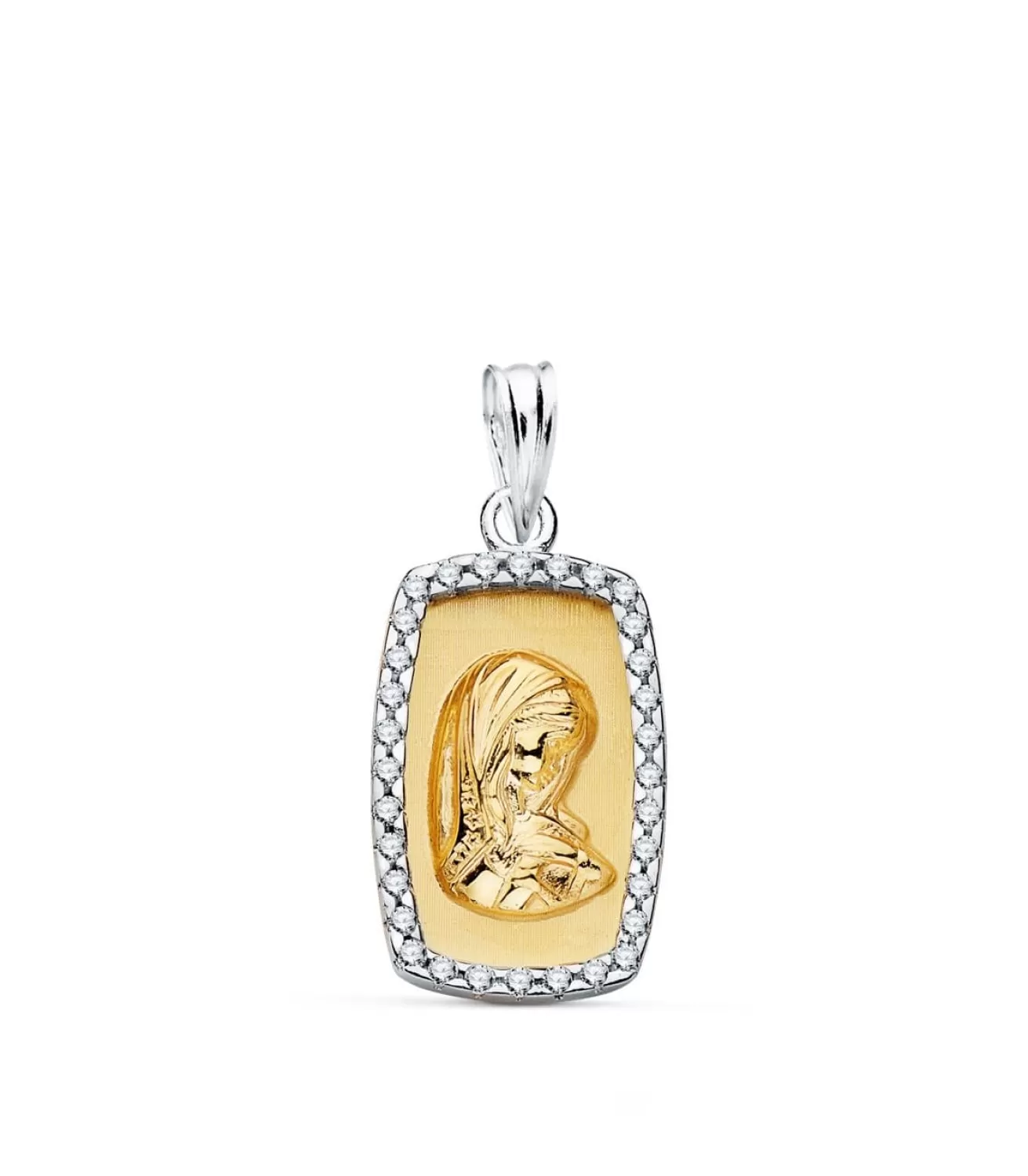 Medalla Virgen Niña Oro Bicolor 18K Cerco<Alda Joyeros Cheap