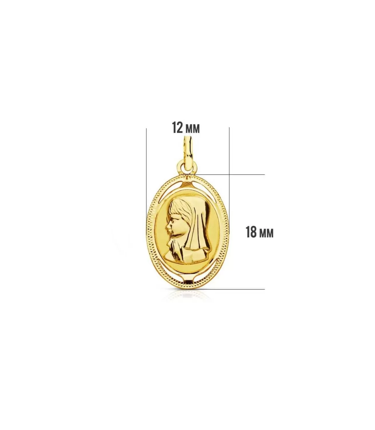 Medalla Virgen Niña Oval 18 Ktes<Alda Joyeros New