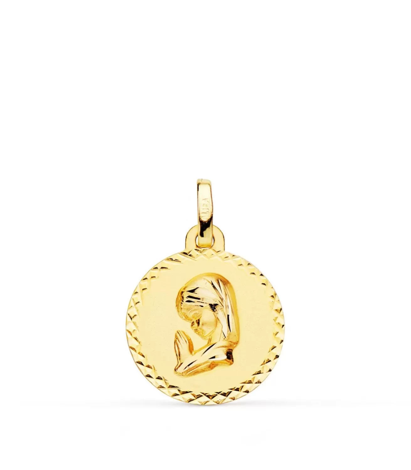 Medalla Virgen Niña Rezando 18K Talla 16Mm<Alda Joyeros Cheap