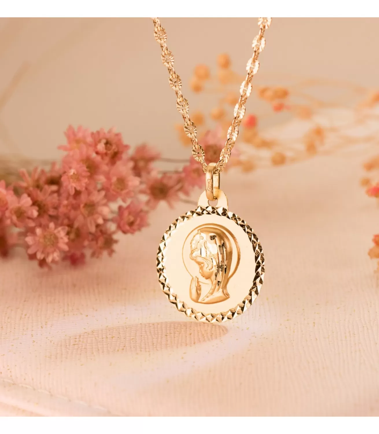 Medalla Virgen Niña Talla 18Ktes 20Mm<Alda Joyeros Clearance