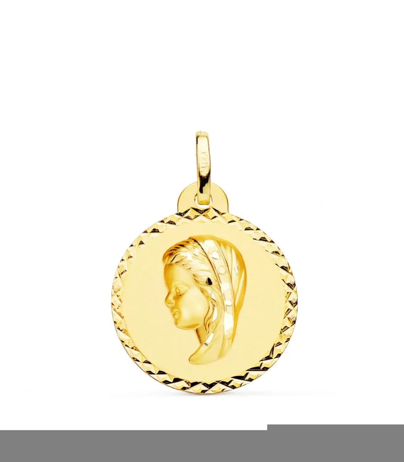 Medalla Virgen Niña Talla Oro Amarillo 18 K 20 Mm<Alda Joyeros Store