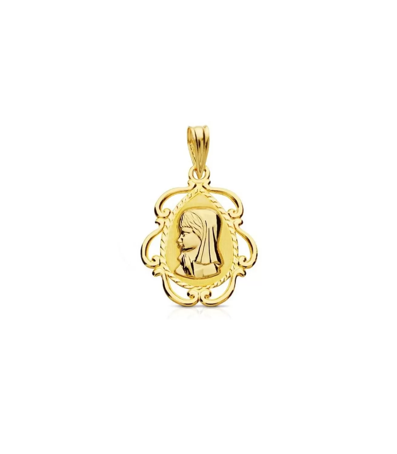 Medalla Virgen Niña Tallada 18 Ktes<Alda Joyeros Best Sale